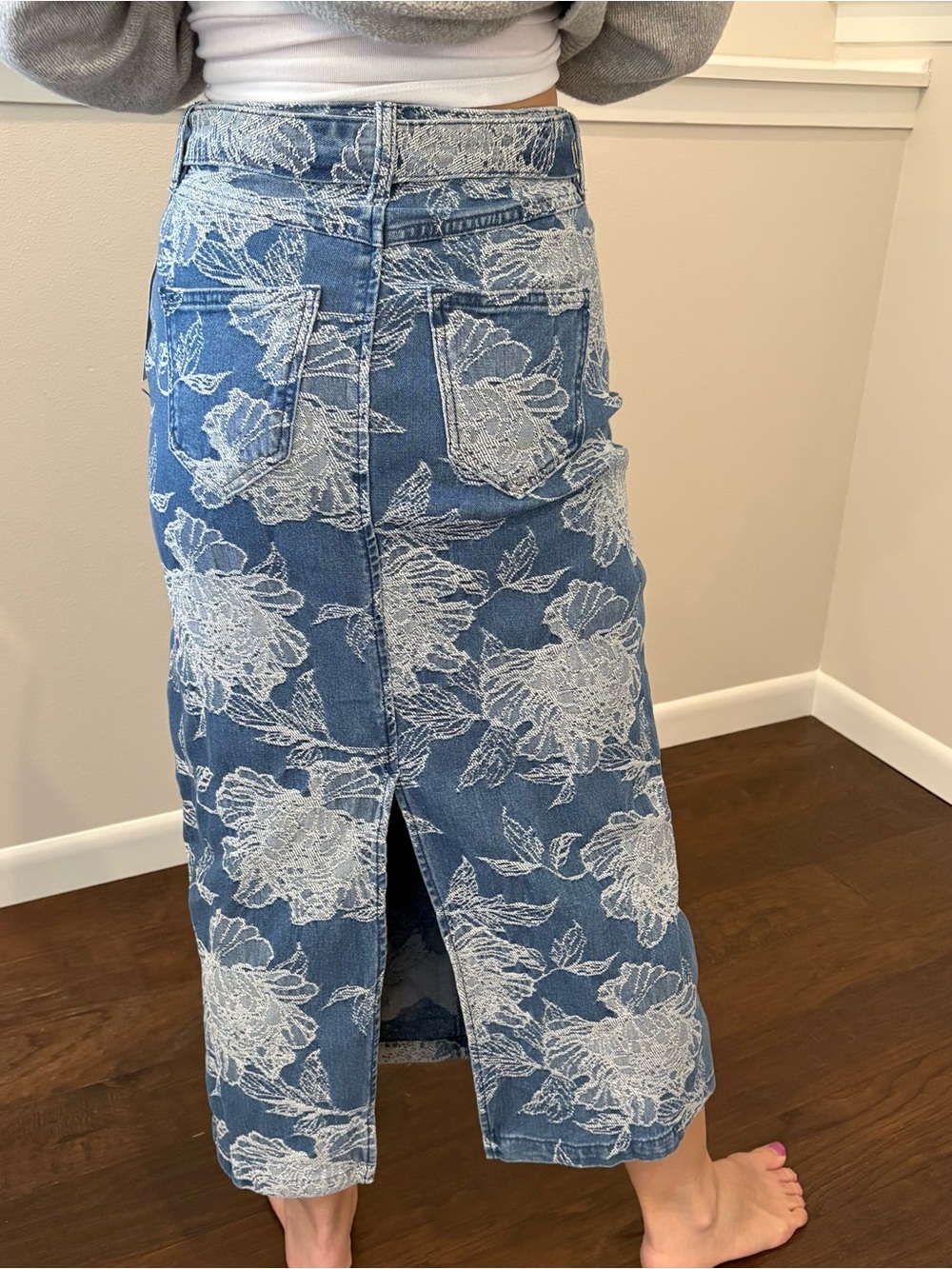 AVEC LES FILLES denim maxi skirt XS NWT - Picture 4 of 5